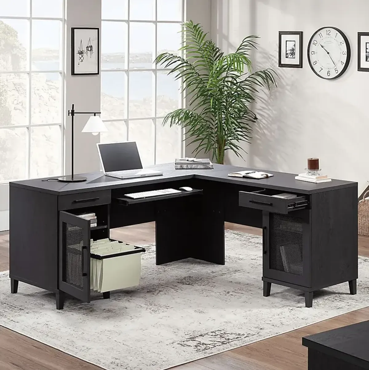 Drogheda Black L-Desk