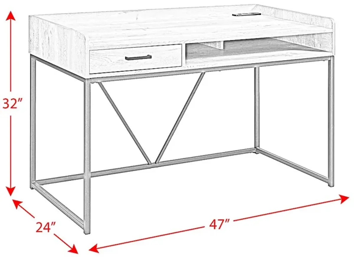 Oseye Gray Desk and Chair Set