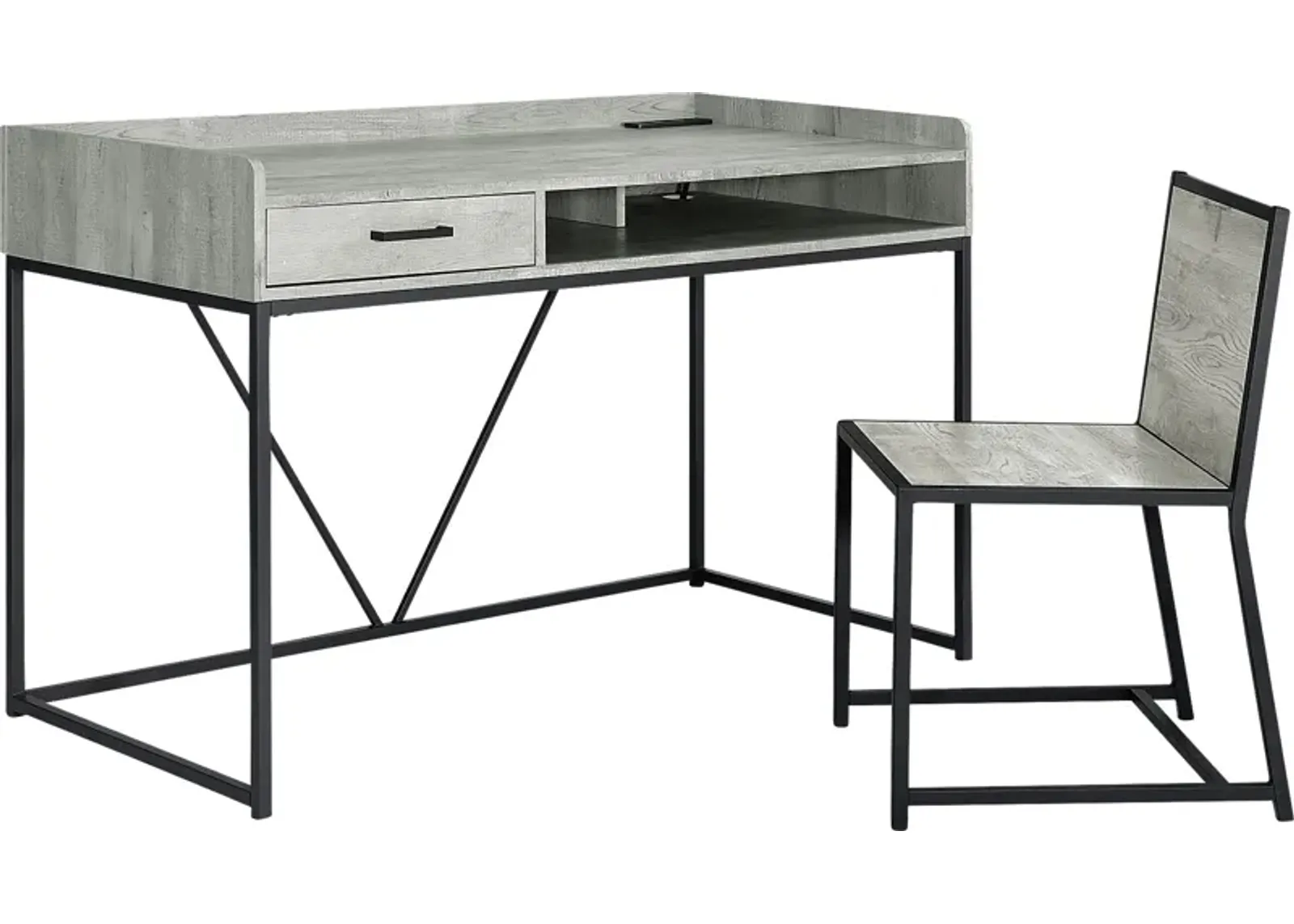 Oseye Gray Desk and Chair Set