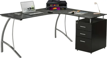 Minicier Brown L-Shaped Storage Desk