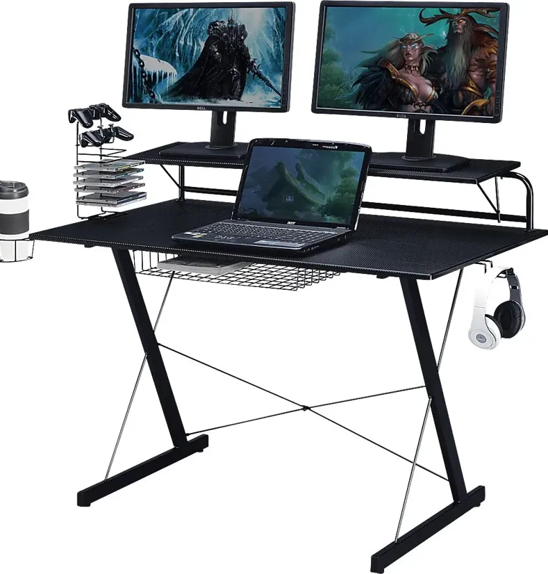 Eatoheim Black PC Gaming Desk