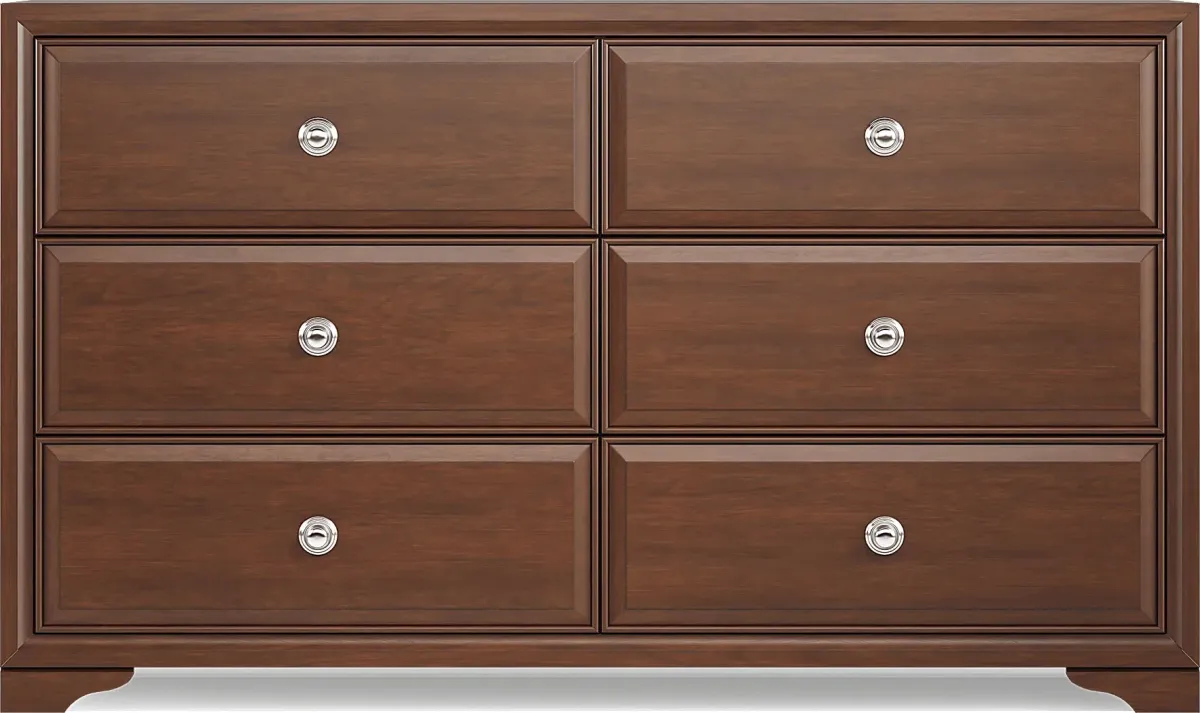 Belcourt Brown Cherry 7 Pc Queen Panel Bedroom