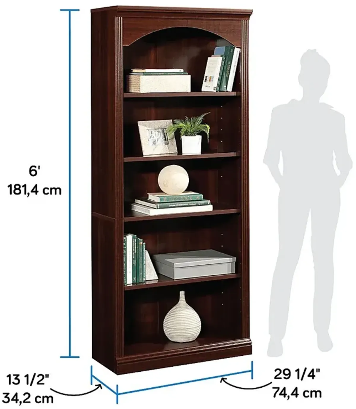 Barchstead Dark Brown Bookcase