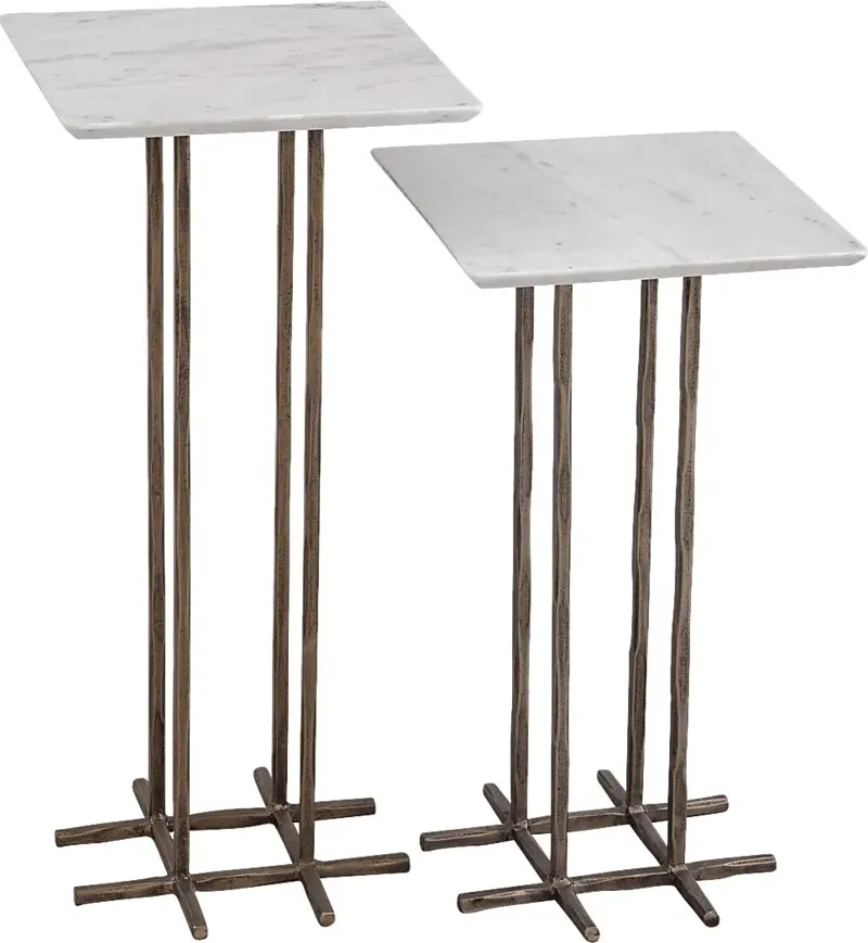Melqua White Accent Table, Set of 2