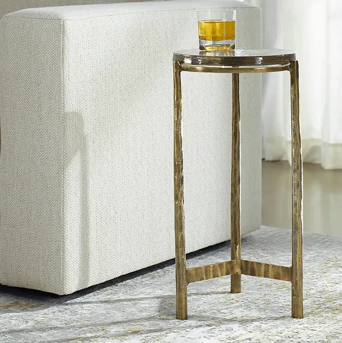 Zuro Brass Accent Table