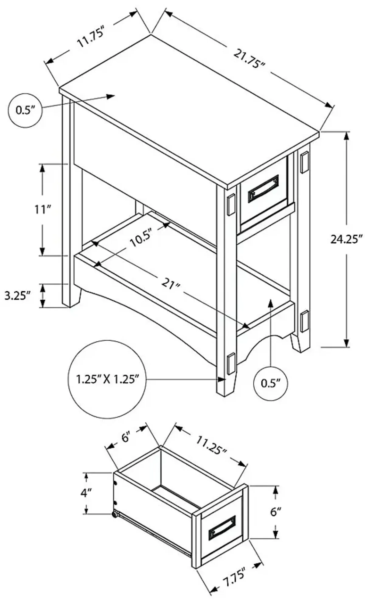 Yonview Walnut Accent Table