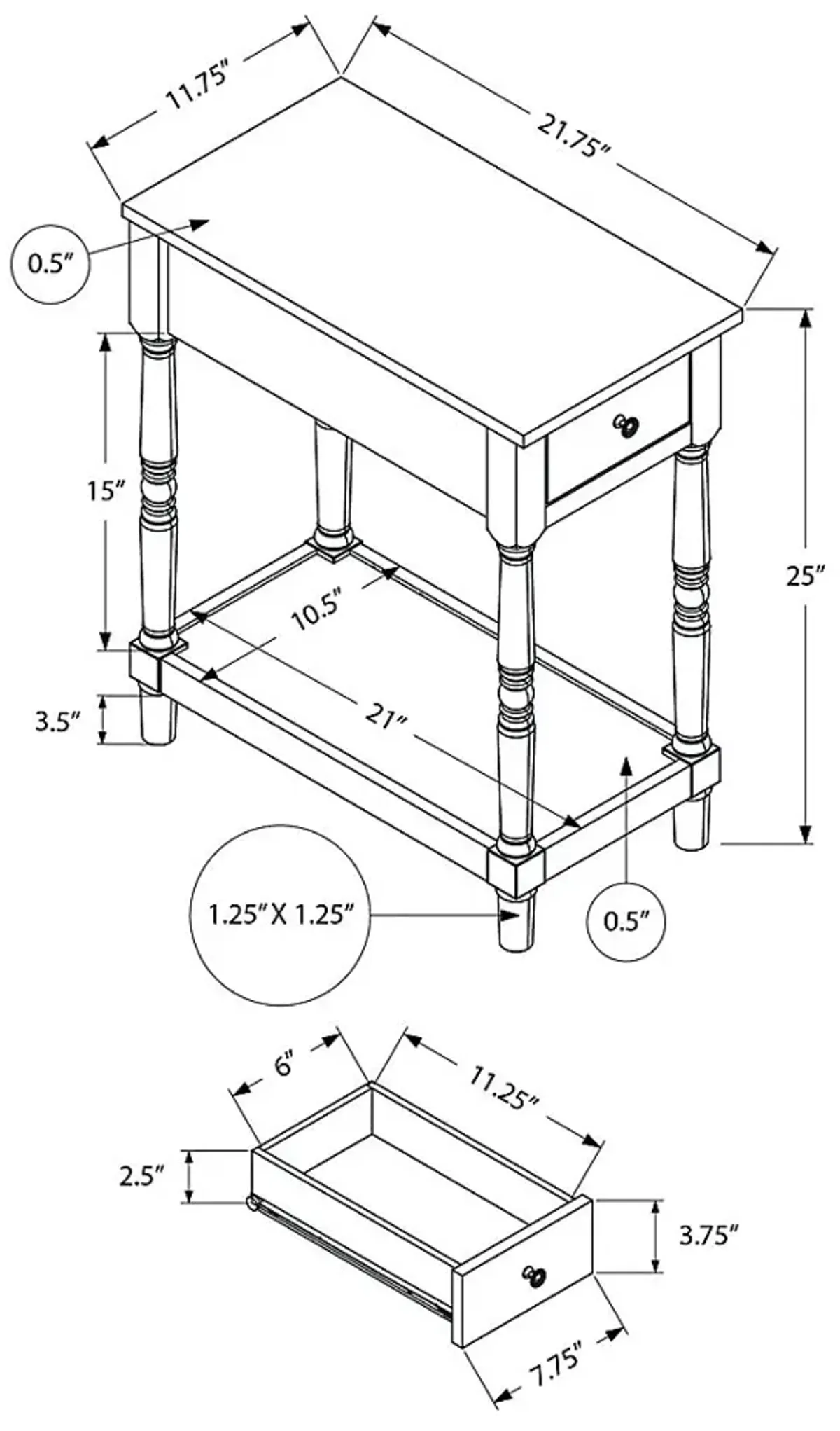 Wilrob Espresso Accent Table