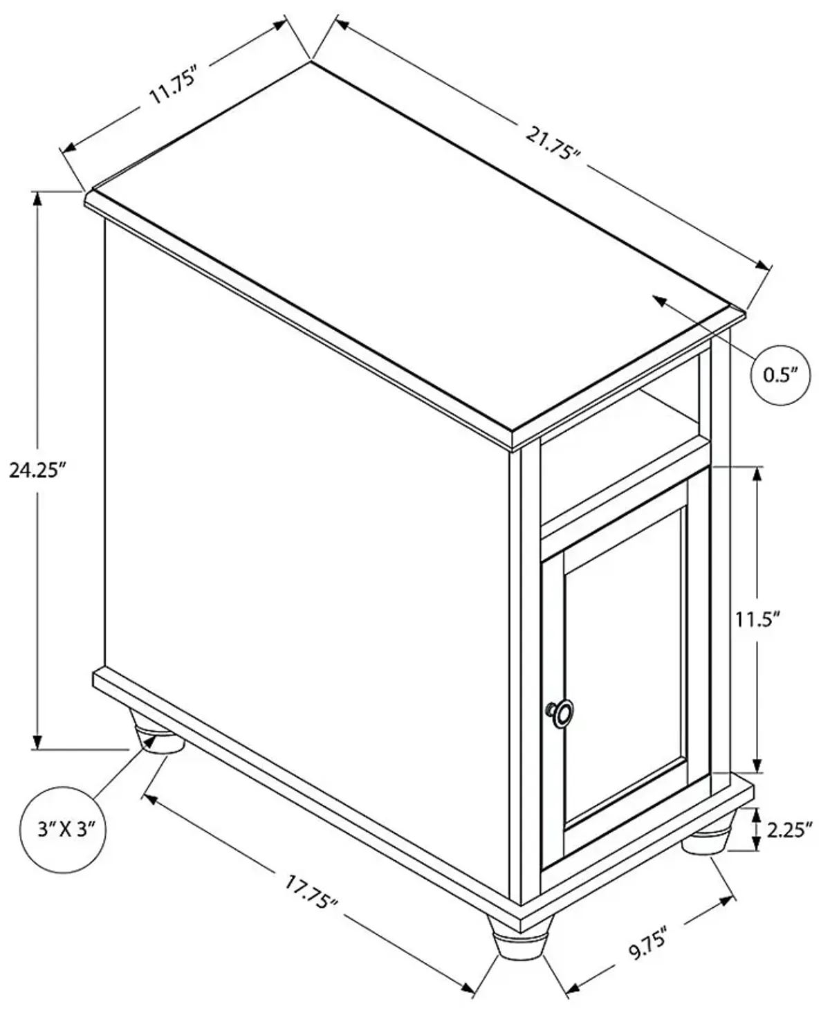 Whittondale White Accent Table