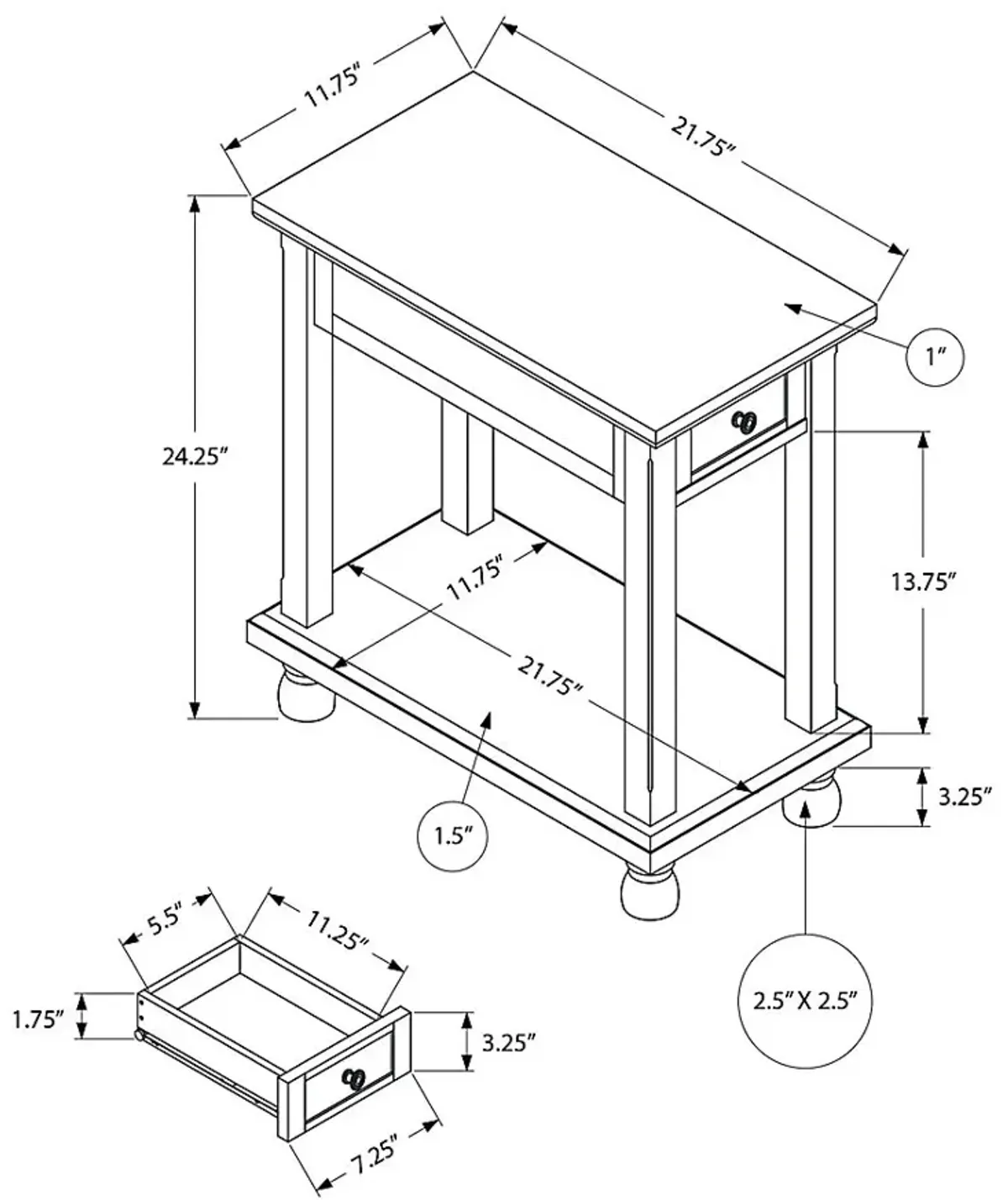 Waxmyrtle Espresso Accent Table