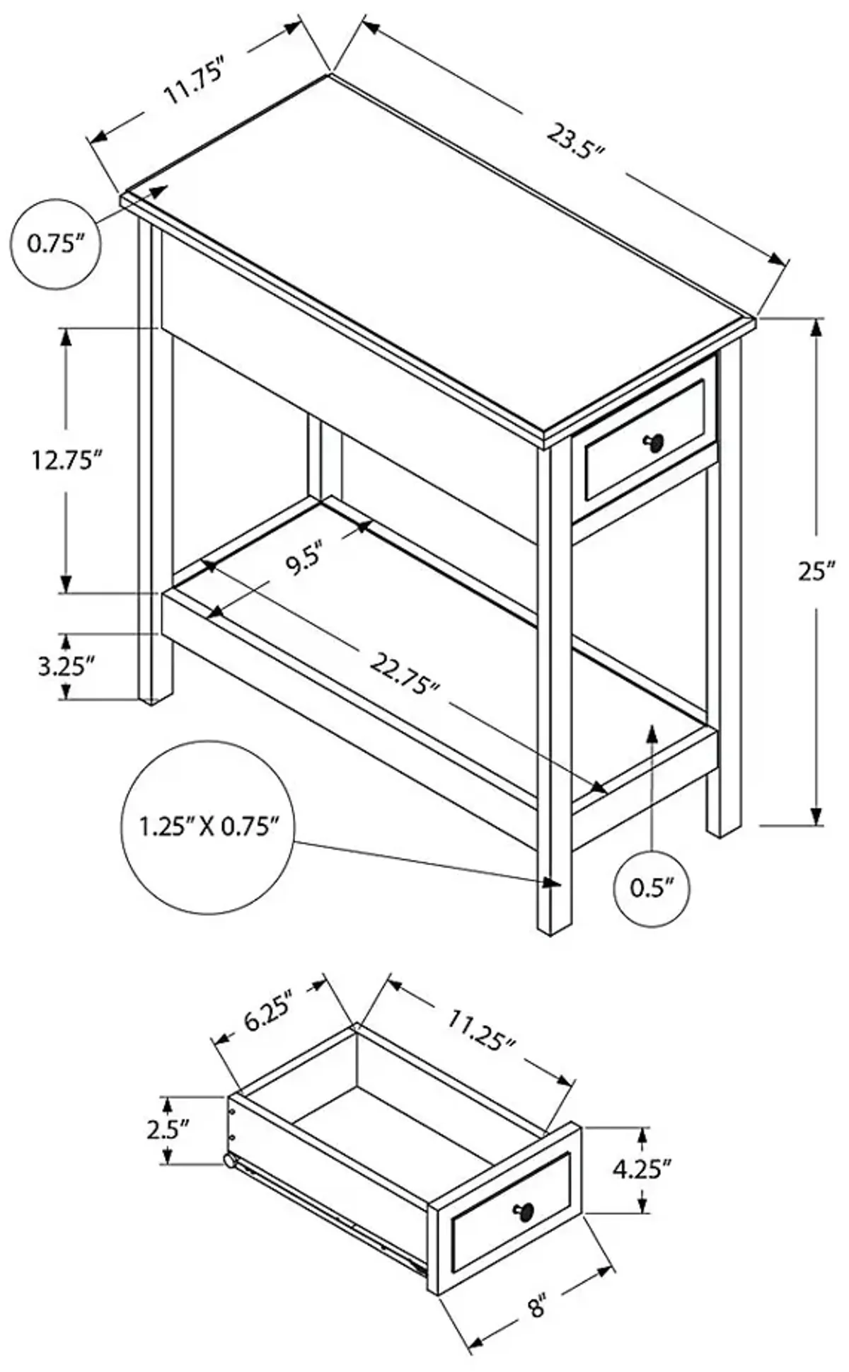 Umberland Walnut Accent Table