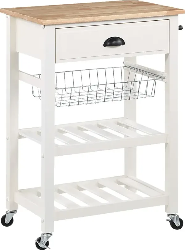 Ariyanna White Kitchen Cart