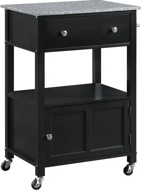 Fyonae Black Kitchen Cart