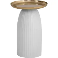 Dancause White Accent Table