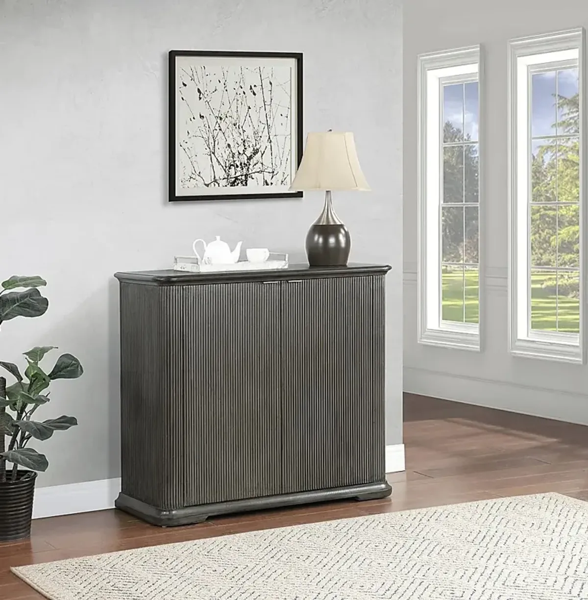 Mollybright Gray Bar Cabinet