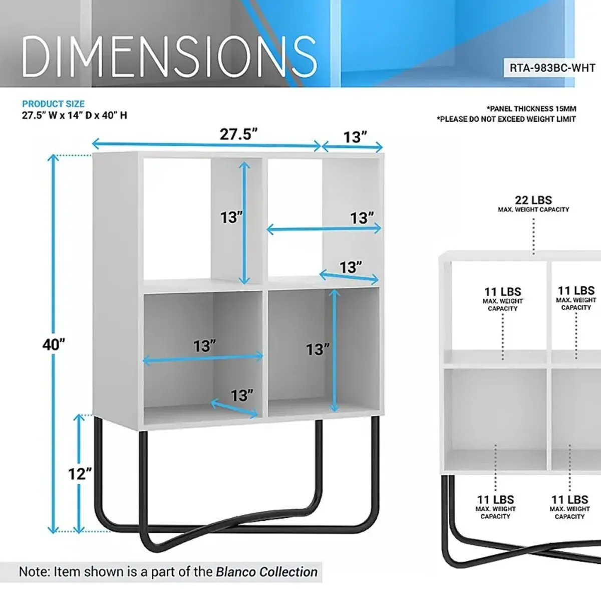 Midamis White Bookcase