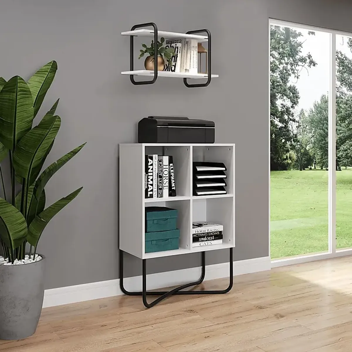 Midamis White Bookcase