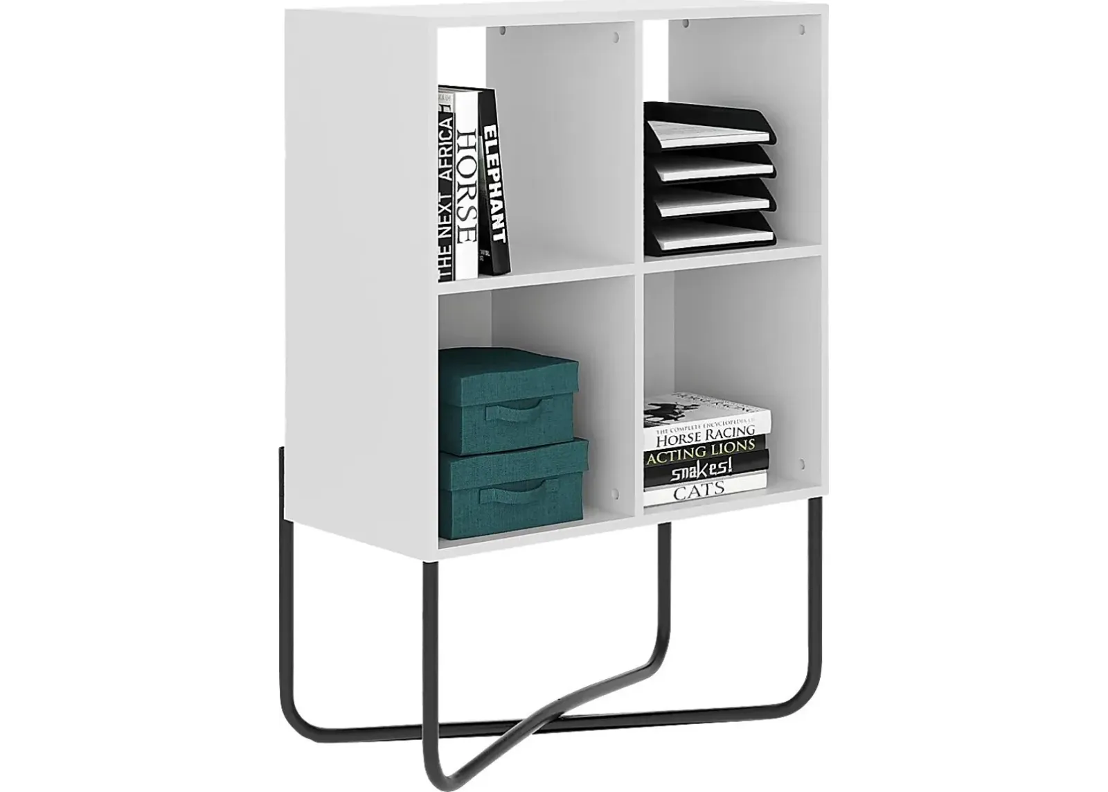 Midamis White Bookcase