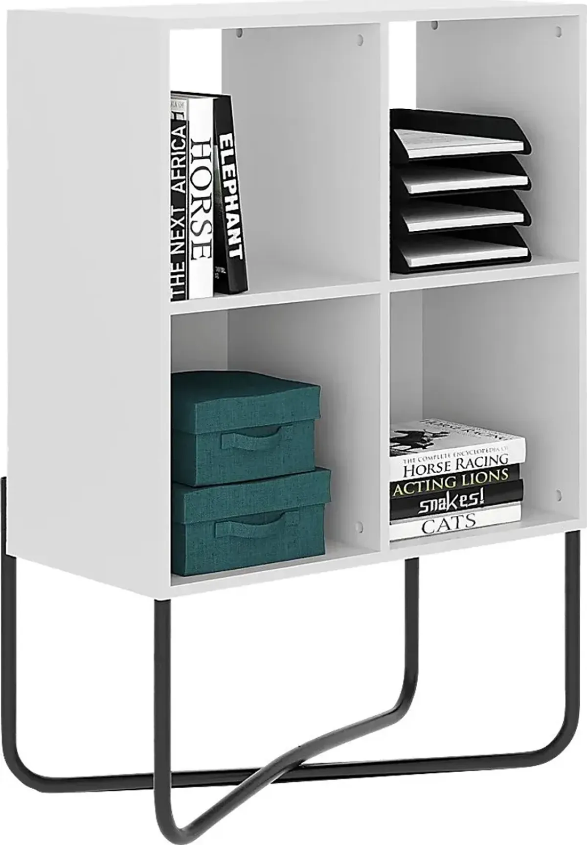 Midamis White Bookcase