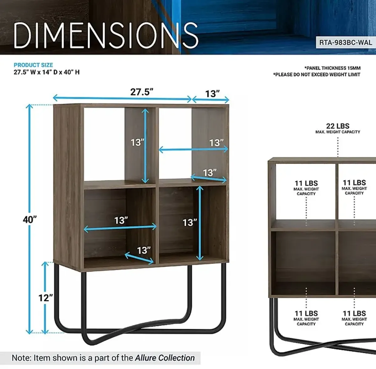 Midamis Walnut Bookcase