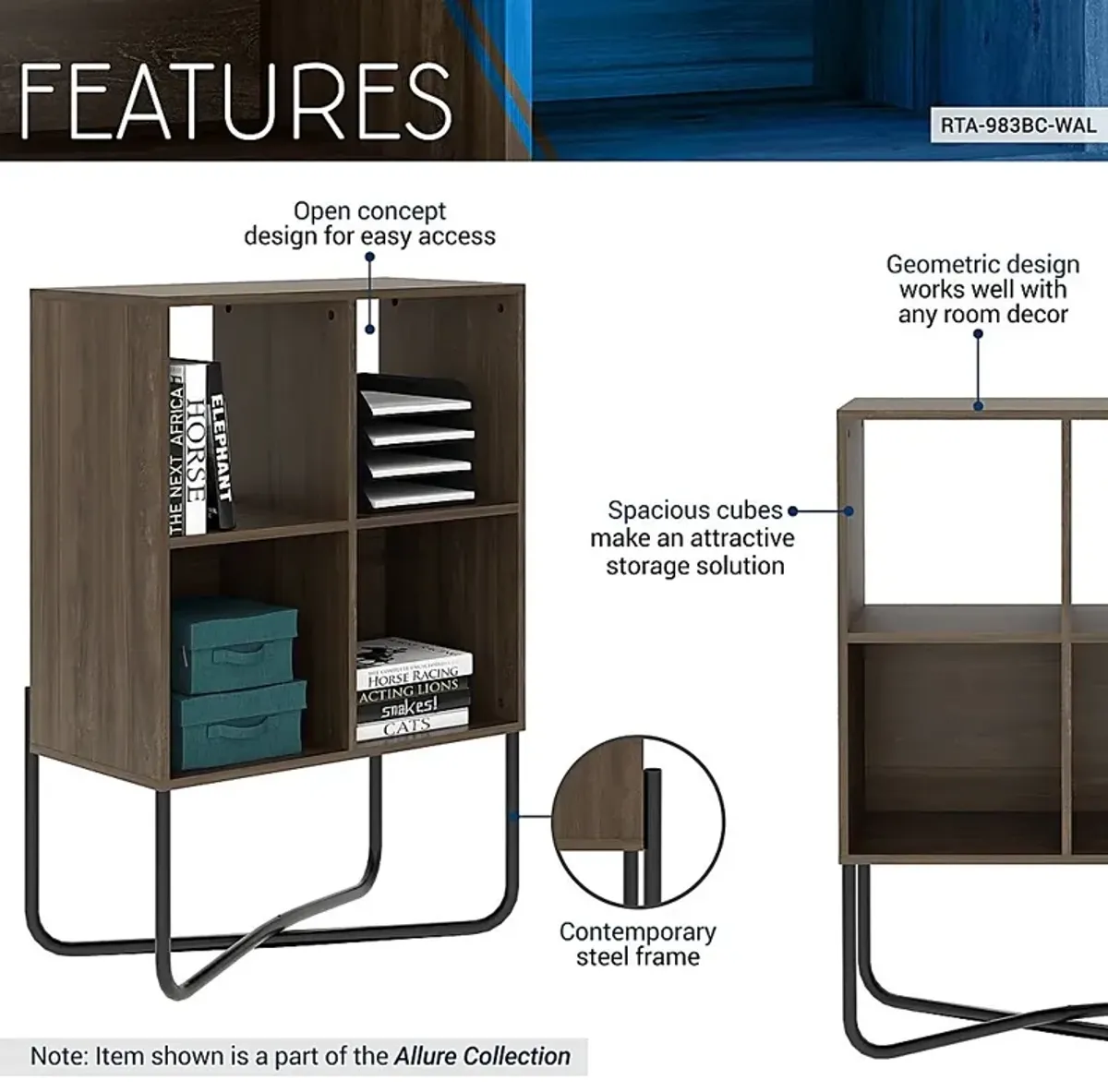 Midamis Walnut Bookcase