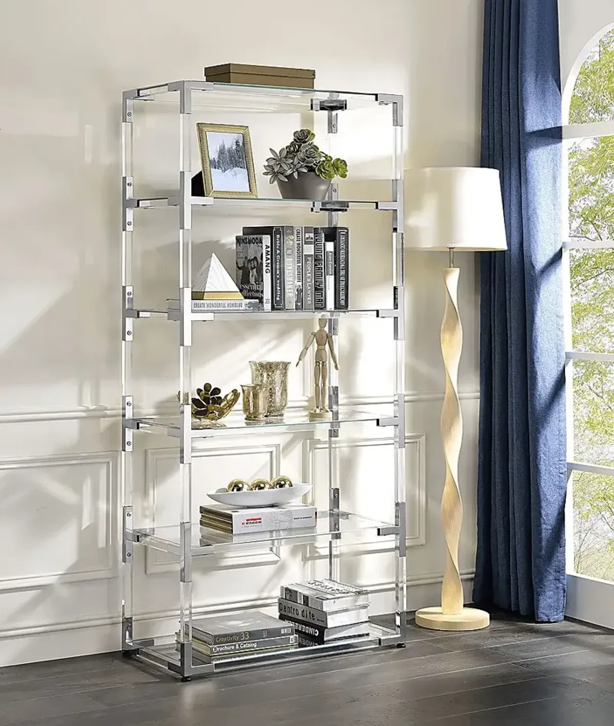 Kisia Clear 6 Shelf Bookcase