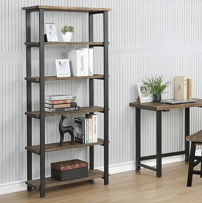 Kenarra I Brown 5-Shelf Bookcase