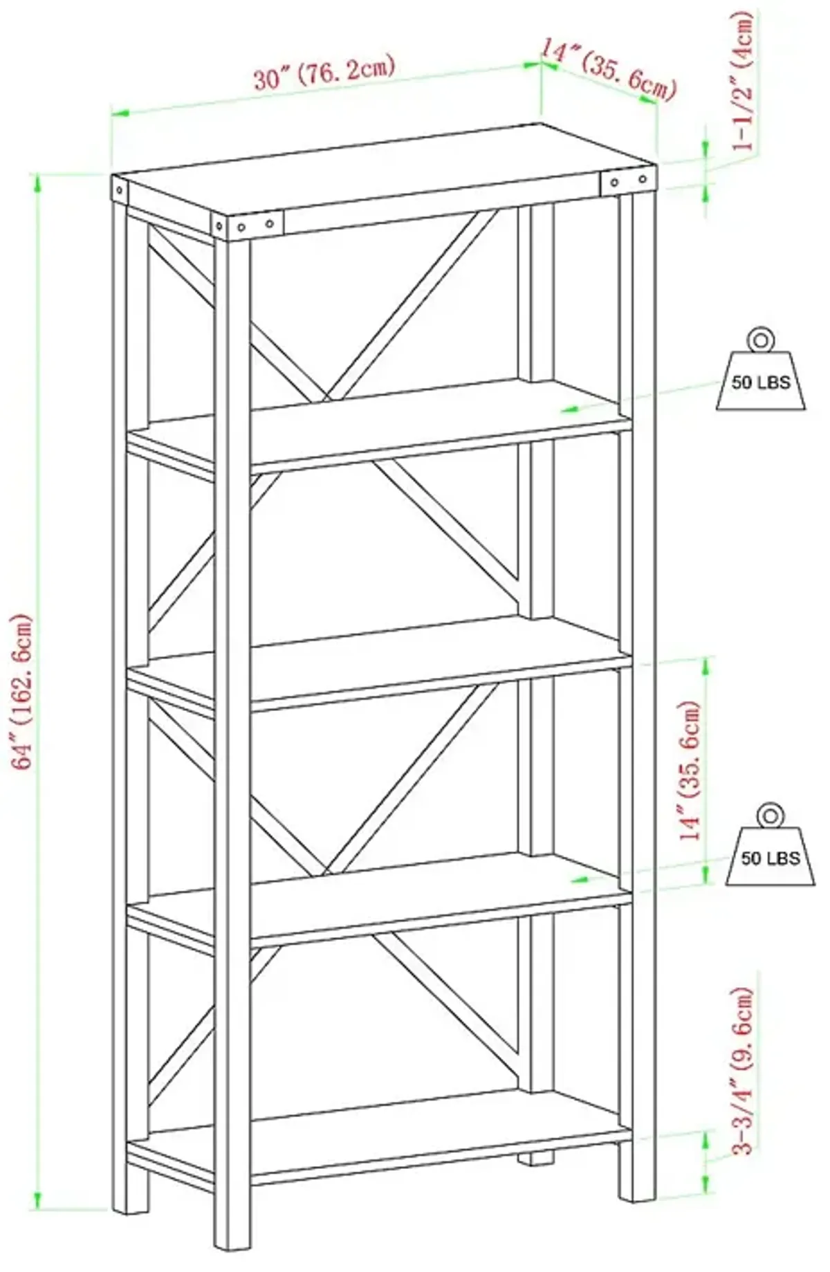 Northwinds Oak Bookcase