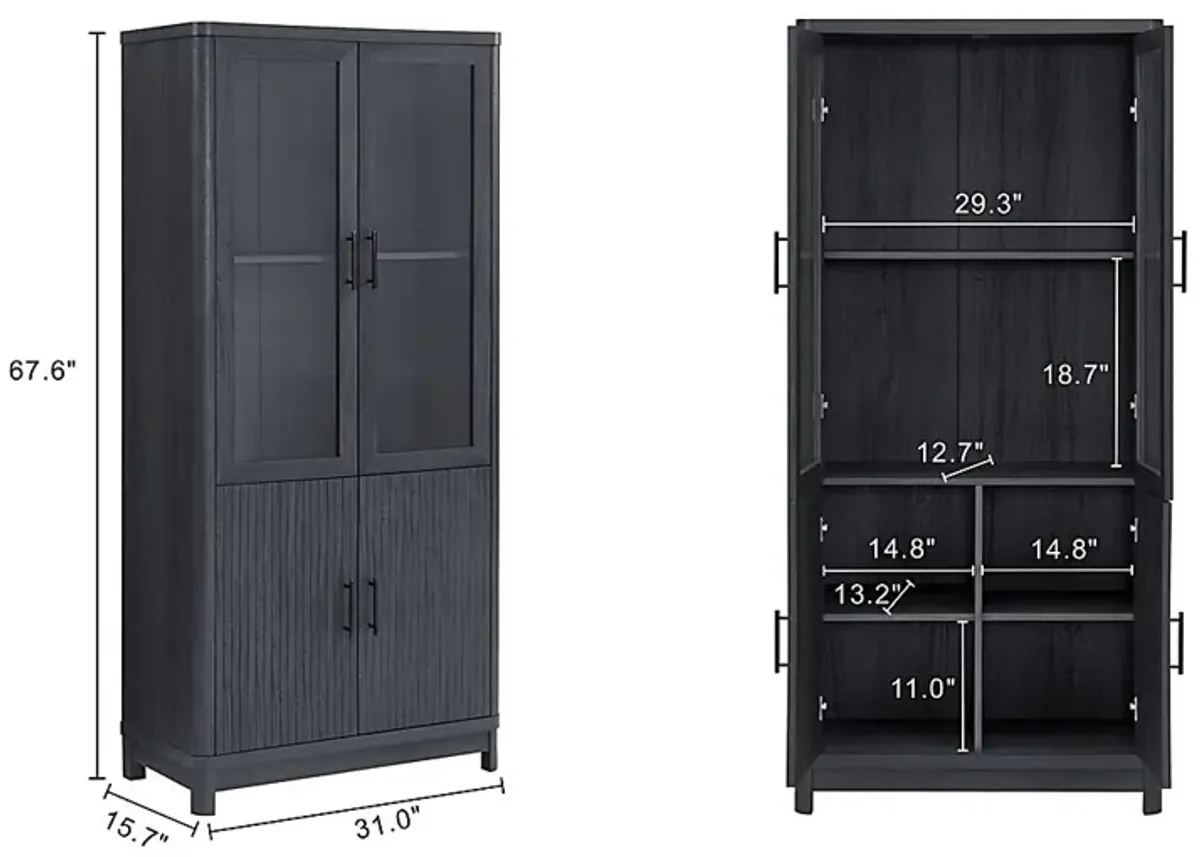 Kassy Charcoal Bookcase