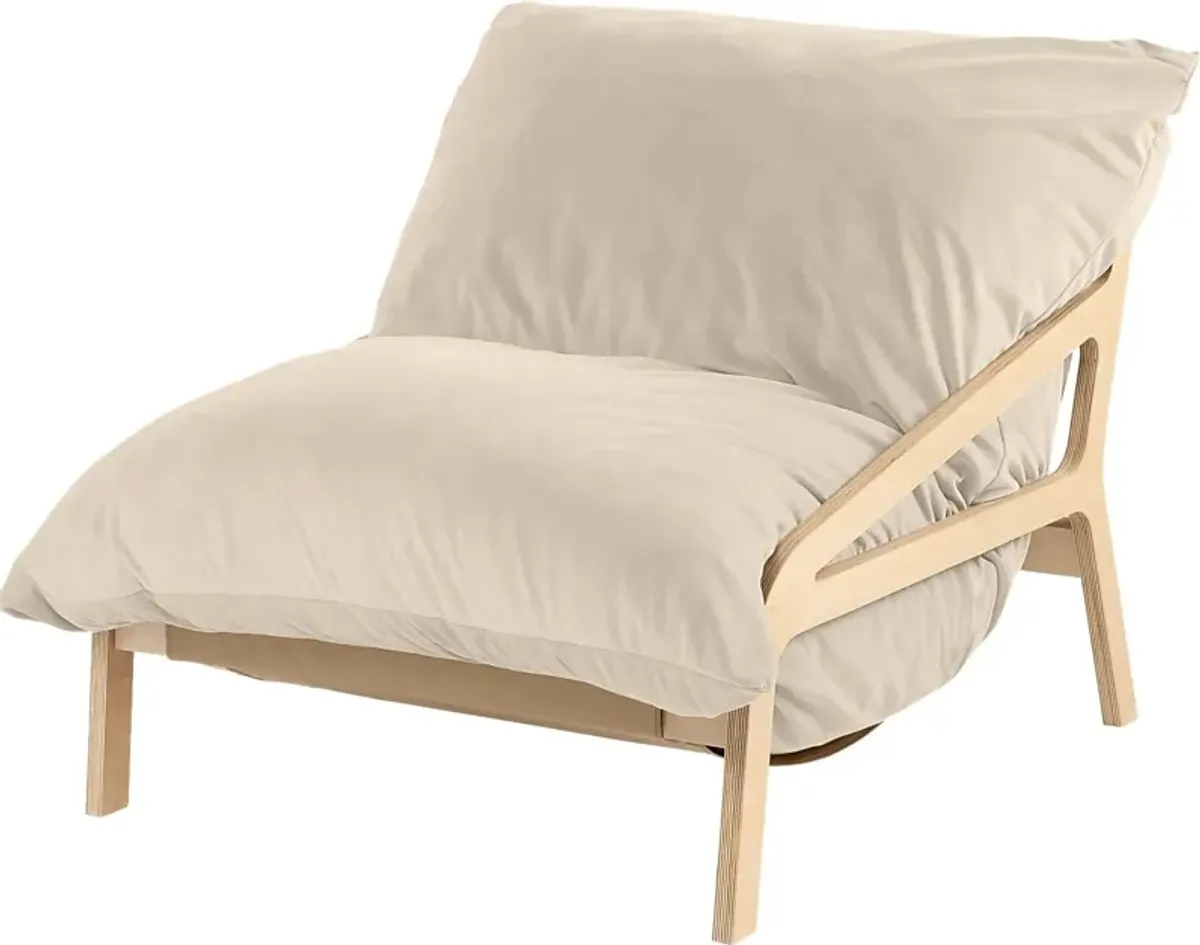 Pheosi II Ivory Bean Bag Accent Chair