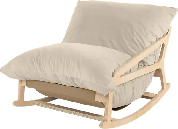 Kimna I Ivory Bean Bag Rocking Chair