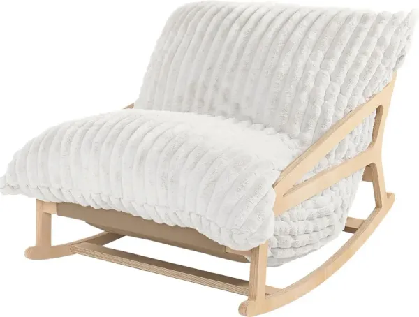 Kimna II Ivory Bean Bag Rocking Chair