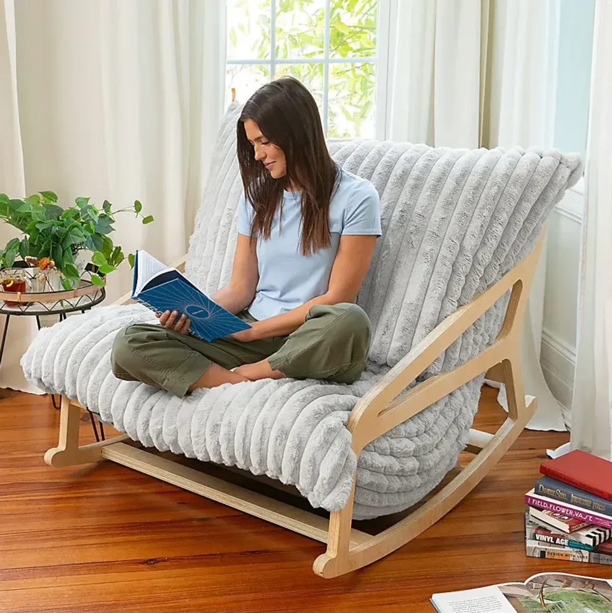 Kimna II Gray Bean Bag Rocking Chair