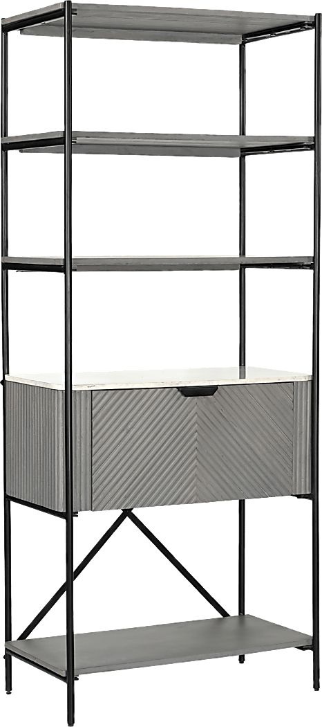 Hilyave Gray Bookcase