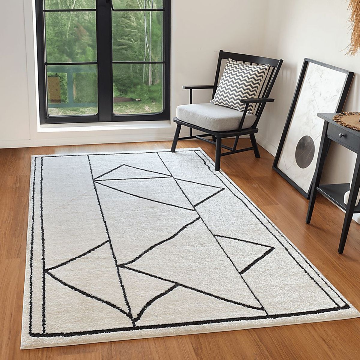 Damaray Black 3'6 x 5'6 Rug