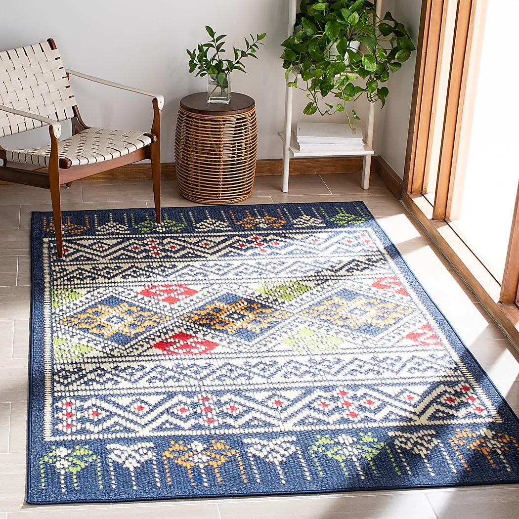 Emiku Blue/Multi 4'4 x 6' Rug