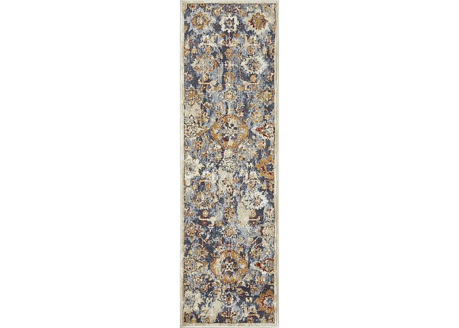 Amibell Blue 2' x 6'7 Runner Rug