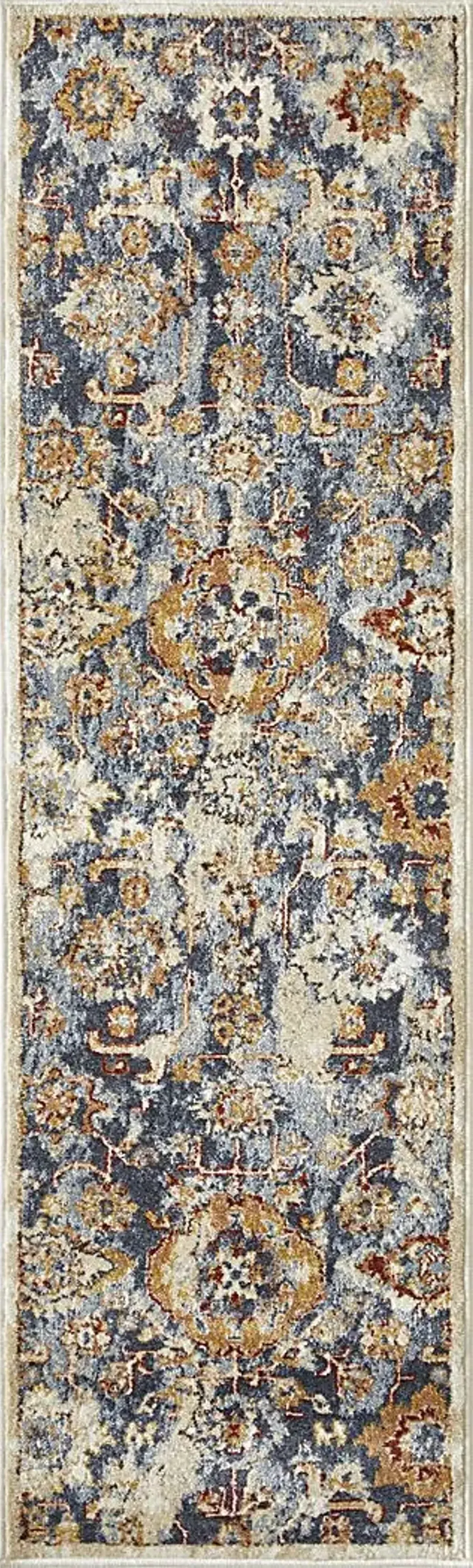 Amibell Blue 2' x 6'7 Runner Rug