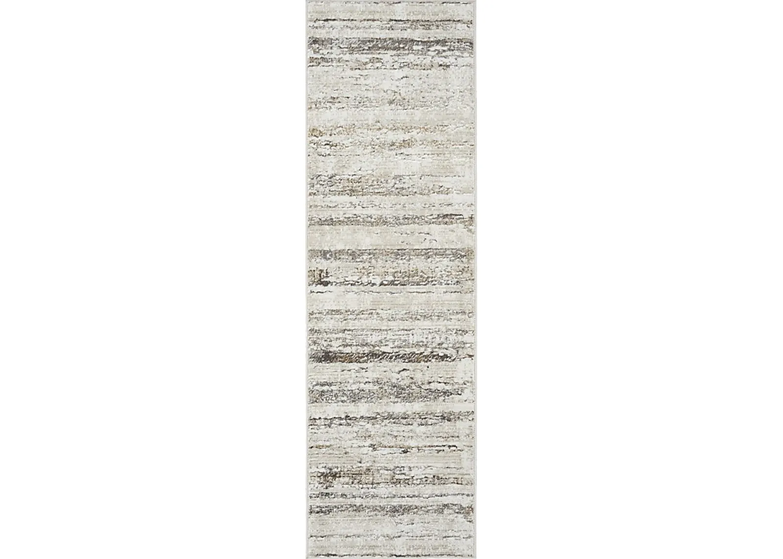 Amisra Cream/Gray 2'3 x 7'6 Runner Rug