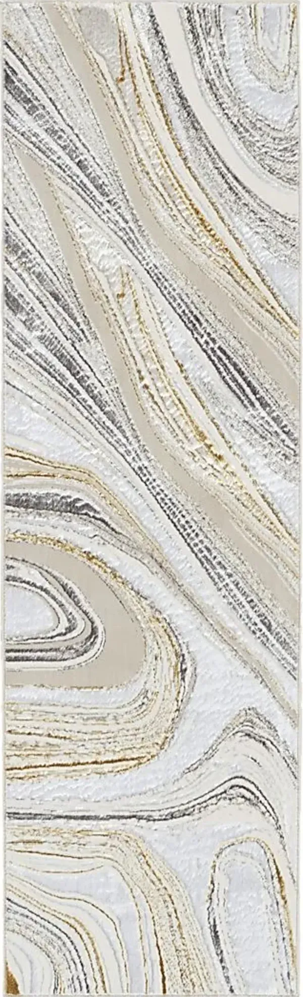 Shepdell Gray/Gold 2'3 x 7'6 Runner Rug