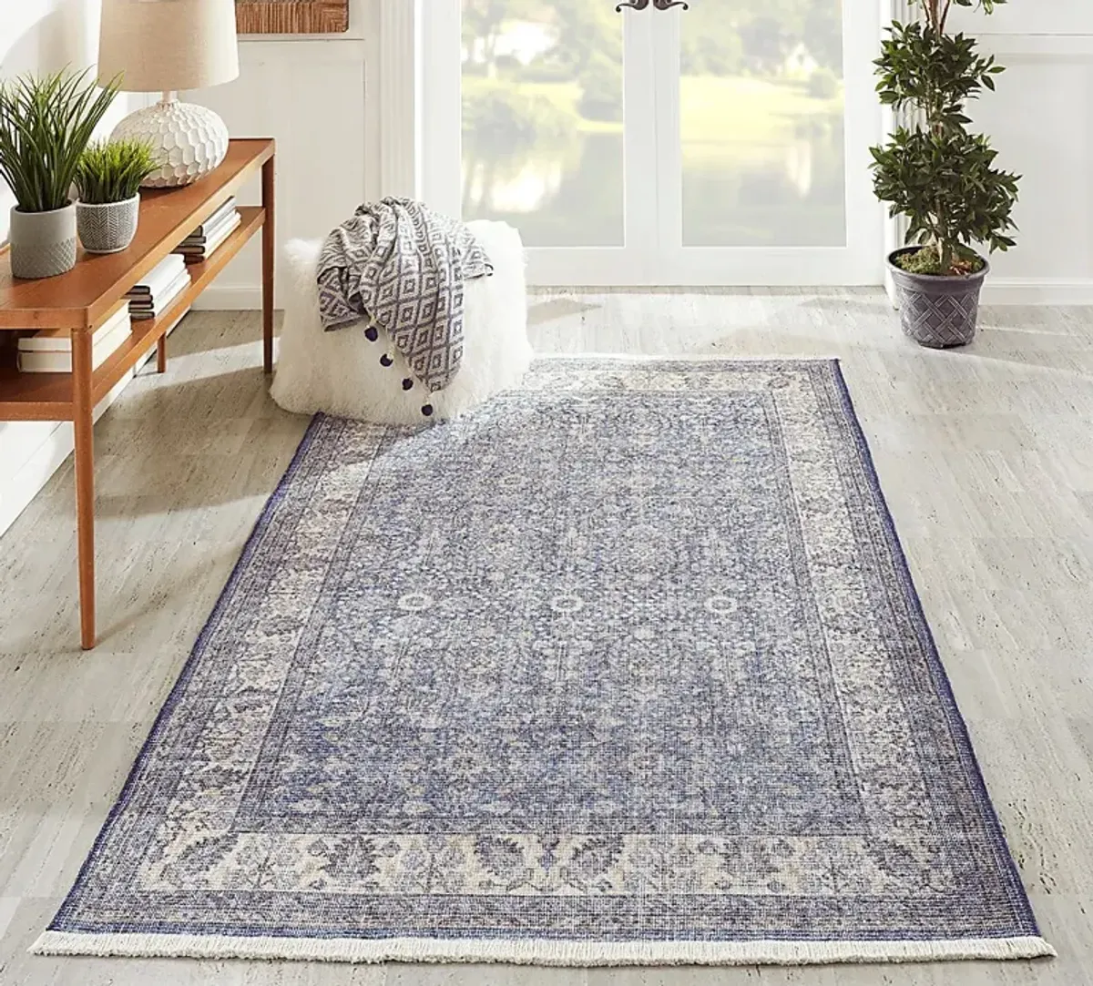 Roseris Blue 3' x 5' Rug