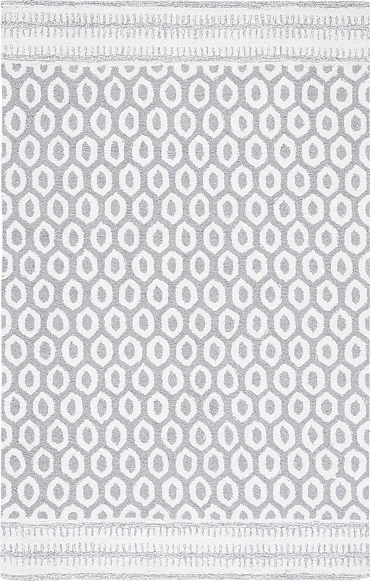 Jeknimu Ivory/Gray 3' x 5' Rug