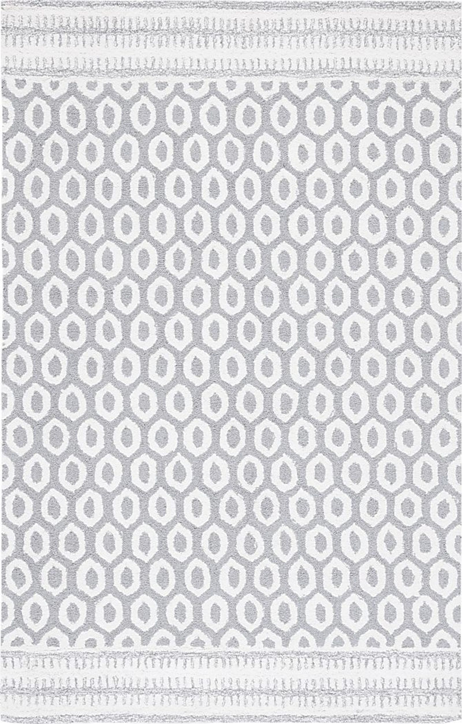 Jeknimu Ivory/Gray 3' x 5' Rug