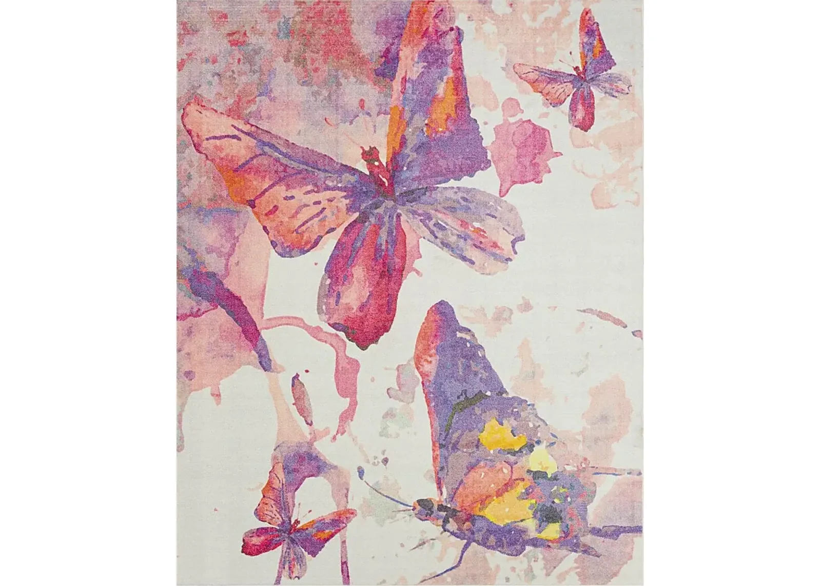 Kids Butterfly Murmurs Pink 3'4 x 5' Rug