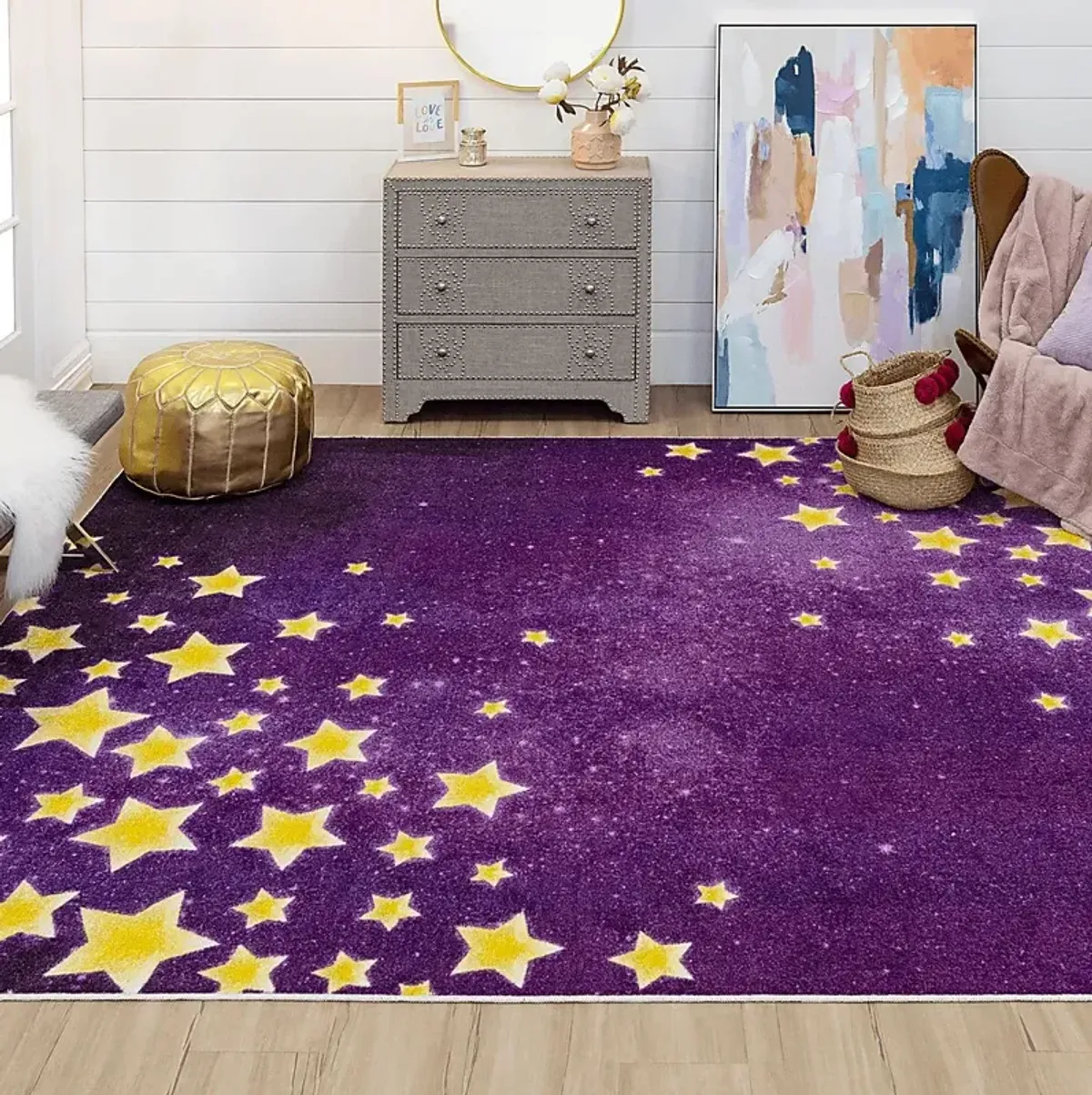 Kids Starry Sky Purple 3'4 x 5' Rug