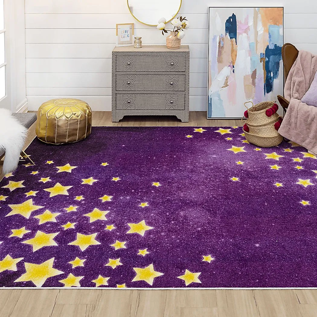 Kids Starry Sky Purple 3'4 x 5' Rug