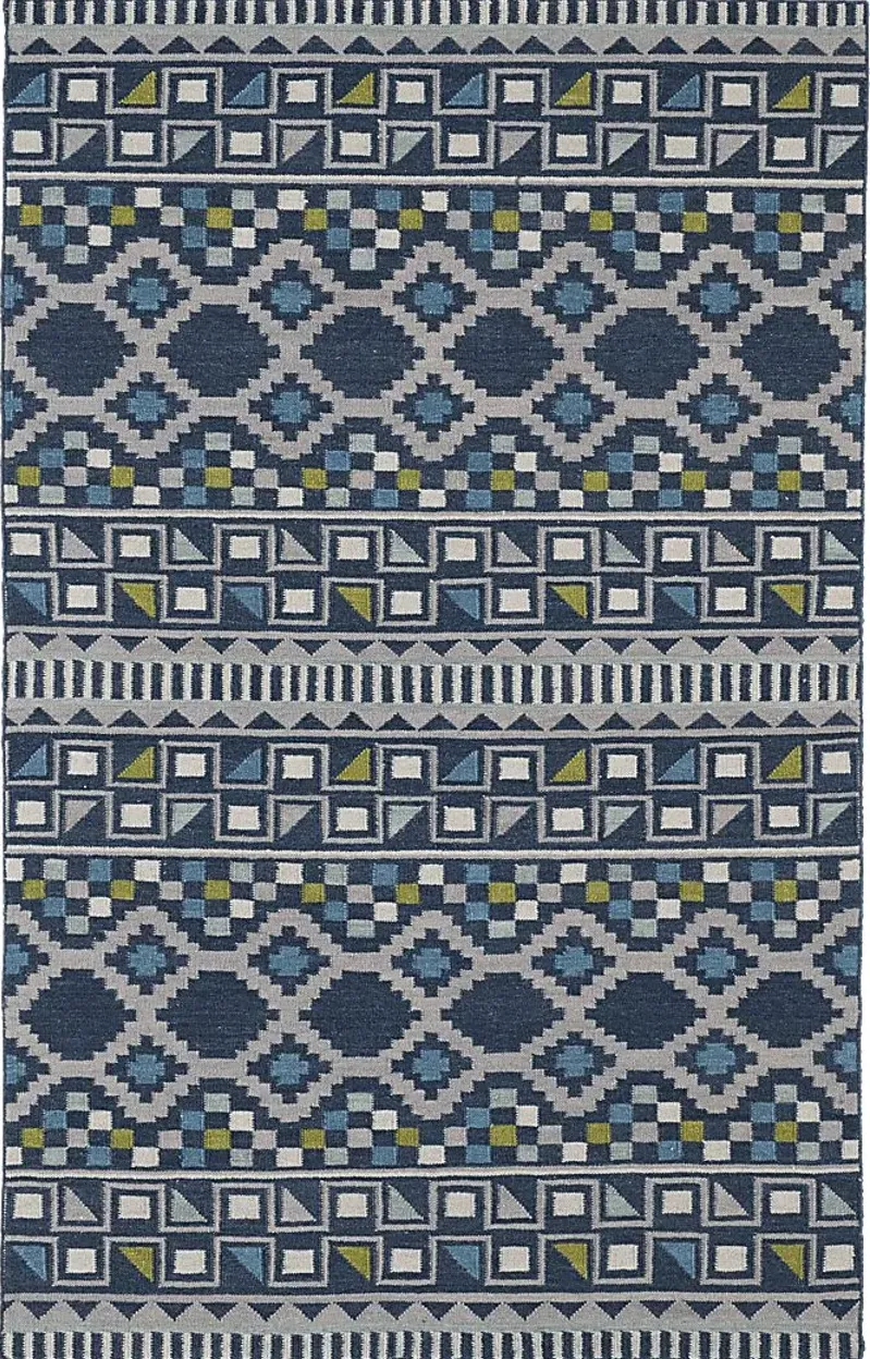 Inaven Blue 5' x 8' Rug