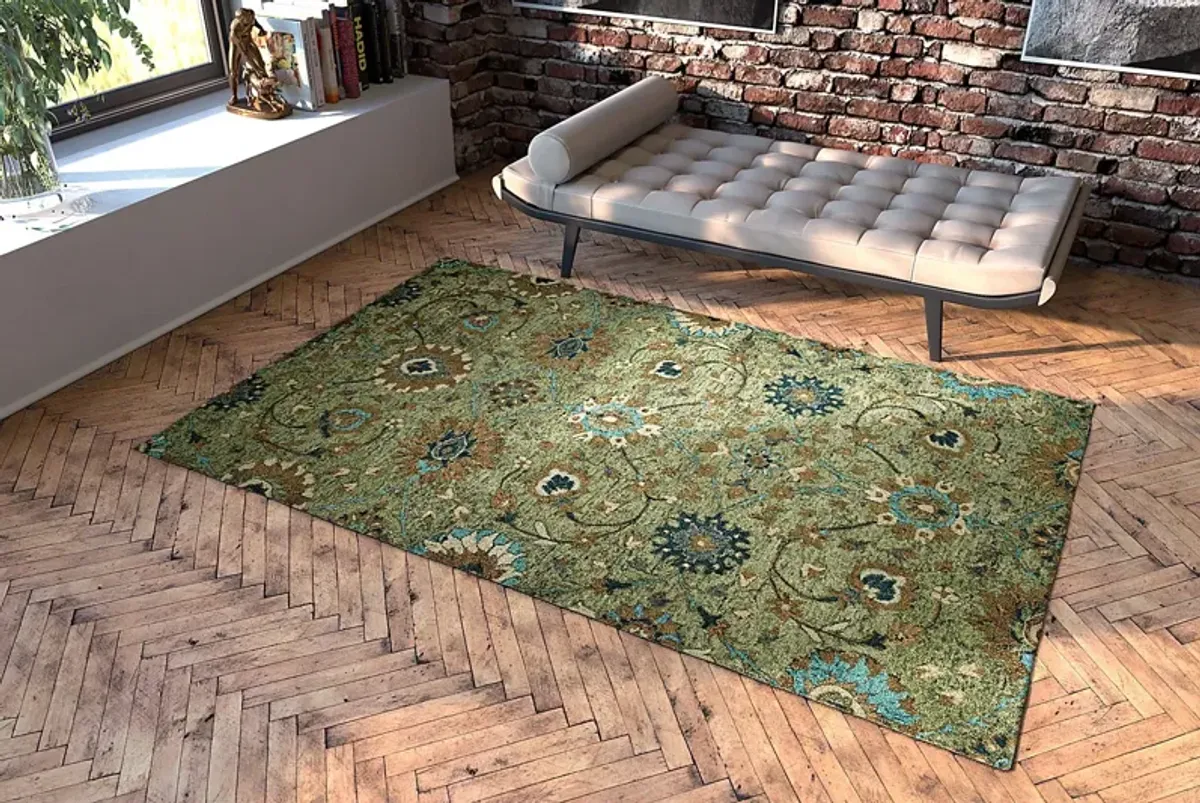 Vulzal Green 5' x 7'9 Rug