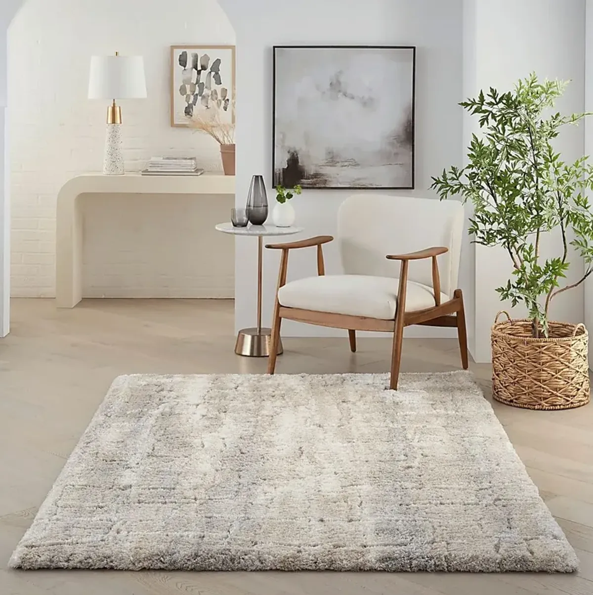 Yanzo Ivory/Beige 5'3 x 7'3 Rug