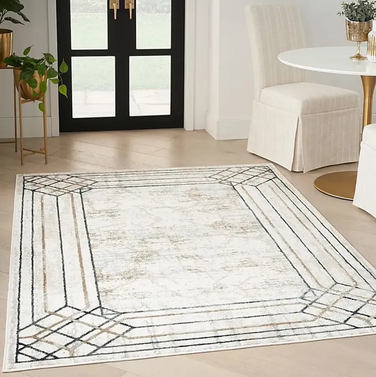 Adharice Ivory/Taupe 5'3 x 7'3 Rug