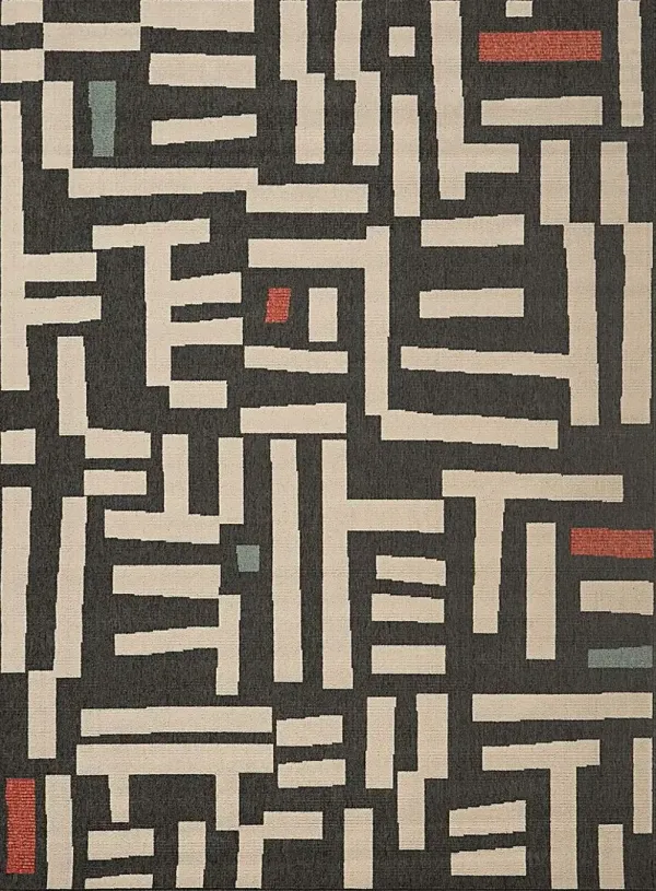 Evette Rios Swanton Black 5' x 7' Indoor/Outdoor Rug